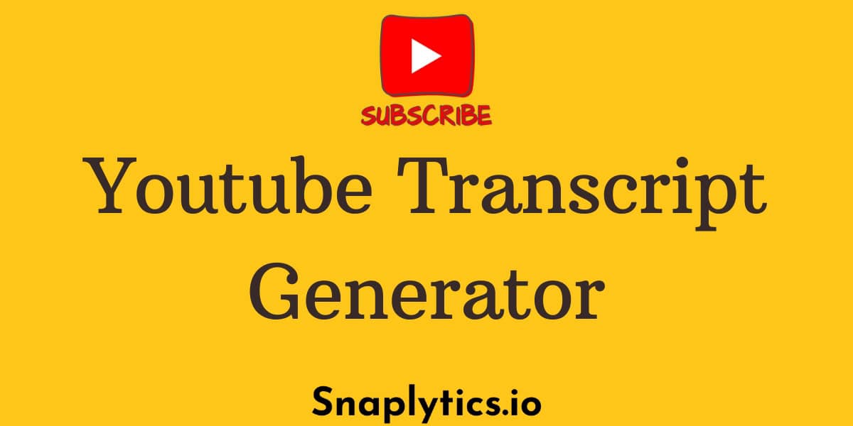 Youtube Video Transcript Generator