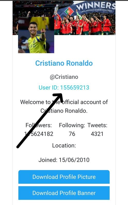 Passo 3: Ottieni l'ID o l'username